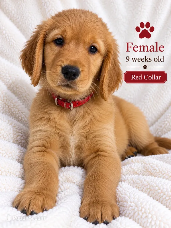 Red collar – Golden Retriever puppy for sale in Los Angeles, CA