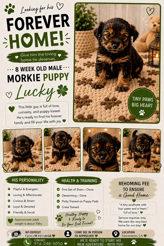 Lucky 🍀  – Morkie puppy for sale in Sacramento, CA