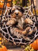 Phantom, a male Miniature Bernedoodle for sale in Ocala, FL – 1 of 3