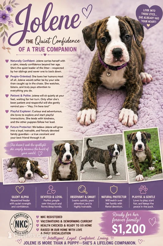 💜Jolene The Quiet Confidence Of A True Companion – American Bulldog puppy for sale in Mcdonough, GA