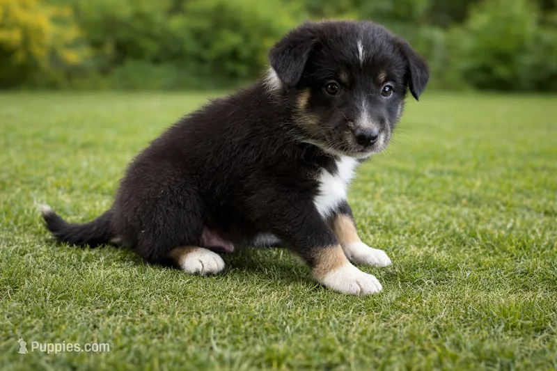 Shadow Male Australian Shepherd Mix Puppy – Cute & Calm Personality – Australian Shepherd puppy for sale in Fort Wayne, IN