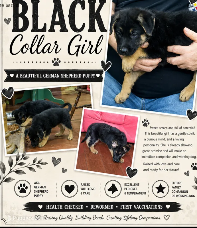 black collar girl – German Shepherd Dog puppy for sale in Greensburg, PA
