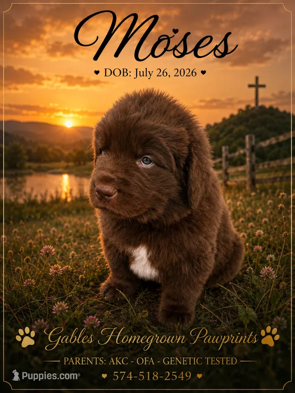 Moses – Newfoundland puppy for sale in North Manchester, IN