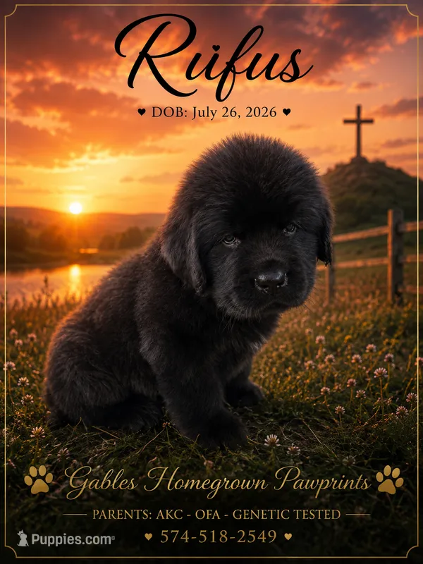 Rufus – Newfoundland puppy for sale in North Manchester, IN
