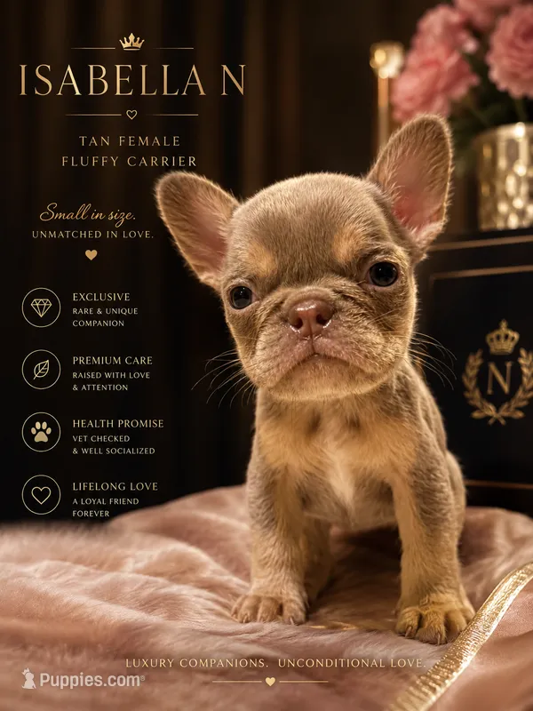 Isabella N Tan Fluffy carrier – French Bulldog puppy for sale in Oneonta, NY