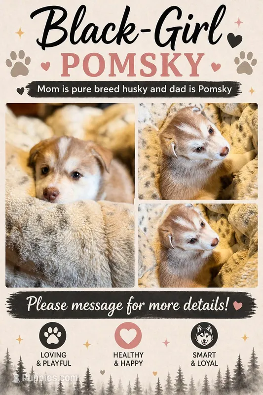 Black – Pomsky puppy for sale in Butte, MT