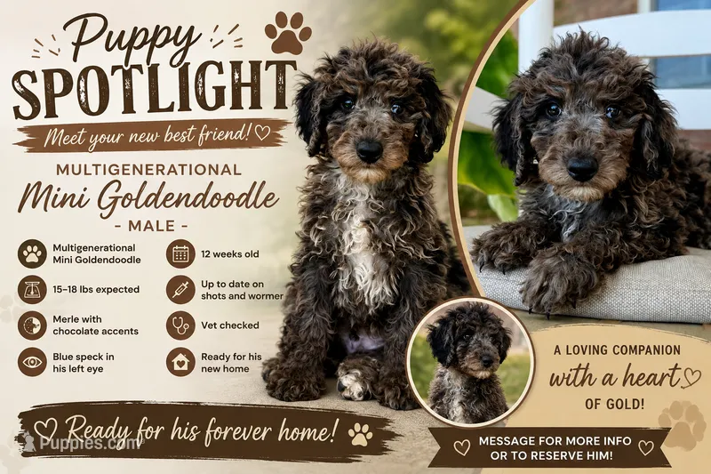 Toy/Mini Goldendoodle- Black Collar  – Goldendoodle, Miniature Goldendoodle puppy for sale in Hope, AR