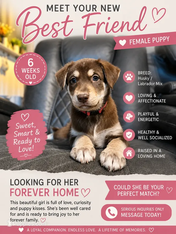 Nellie – Siberian Husky, Labrador Retriever puppy for sale in Frederica, DE