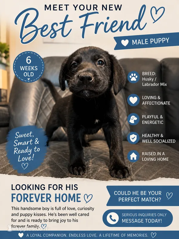 Bandit – Siberian Husky, Labrador Retriever puppy for sale in Frederica, DE