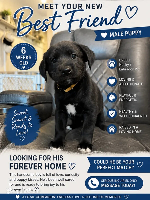 Louie – Siberian Husky, Labrador Retriever puppy for sale in Frederica, DE