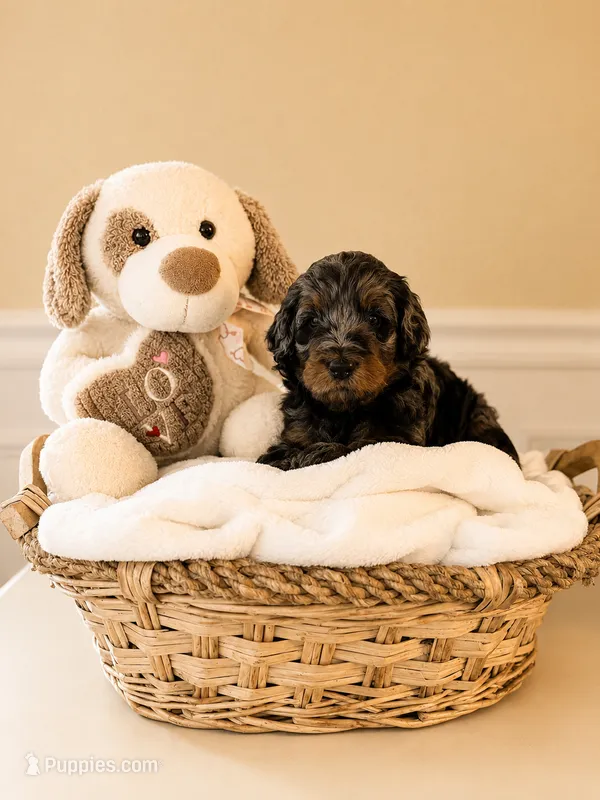 🖤   Black – Blue Merle Phantom Boy – Miniature Goldendoodle puppy for sale in Phoenix, AZ