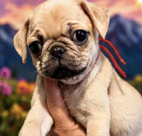 Red collar white female ready now , a female Pug for sale in Peyton, CO – 2 of 2