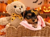 Yellow AKC Yorkie, a female Yorkshire Terrier for sale in Corona, CA – 2 of 5