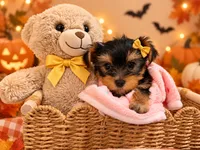 Yellow AKC Yorkie, a female Yorkshire Terrier for sale in Corona, CA – 1 of 5