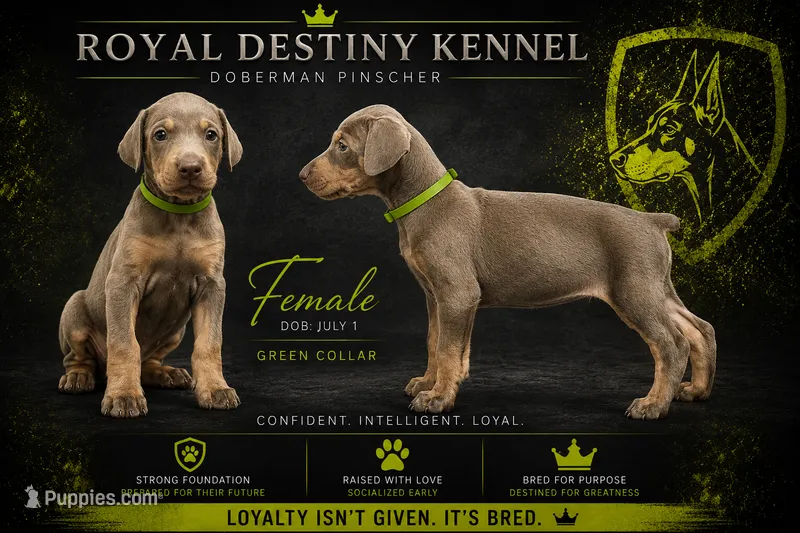 Green Dobie  – Doberman Pinscher puppy for sale in Ludowici, GA