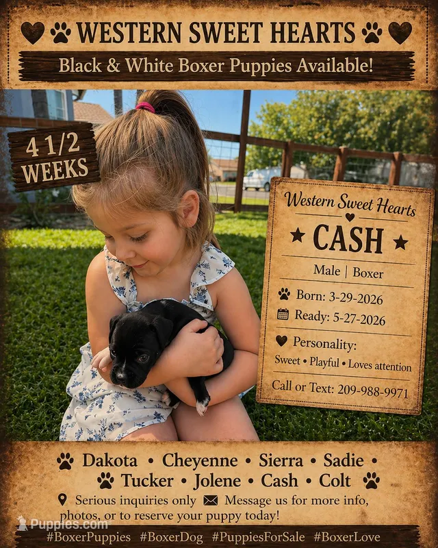 Cash- AKC-Male – Boxer puppy for sale in Turlock, CA