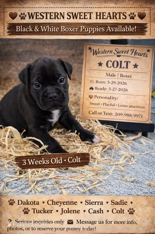 Colt- AKC-Male – Boxer puppy for sale in Turlock, CA