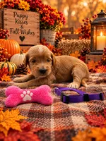 Faith - Purple Collar F1b GD, a female Goldendoodle for sale in Carrollton, GA – 1 of 3