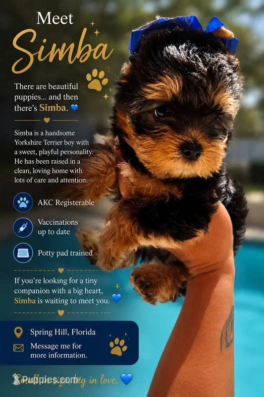 Simba – Yorkshire Terrier puppy for sale in Spring Hill, FL