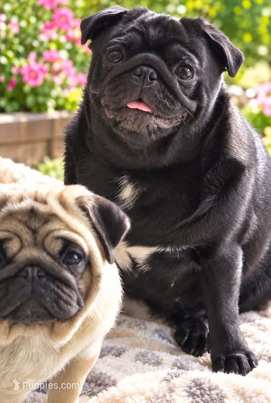 Ellie - Ch Sired Black Female - Excellent Family Pug – Pug puppy for sale in Whitwell, TN