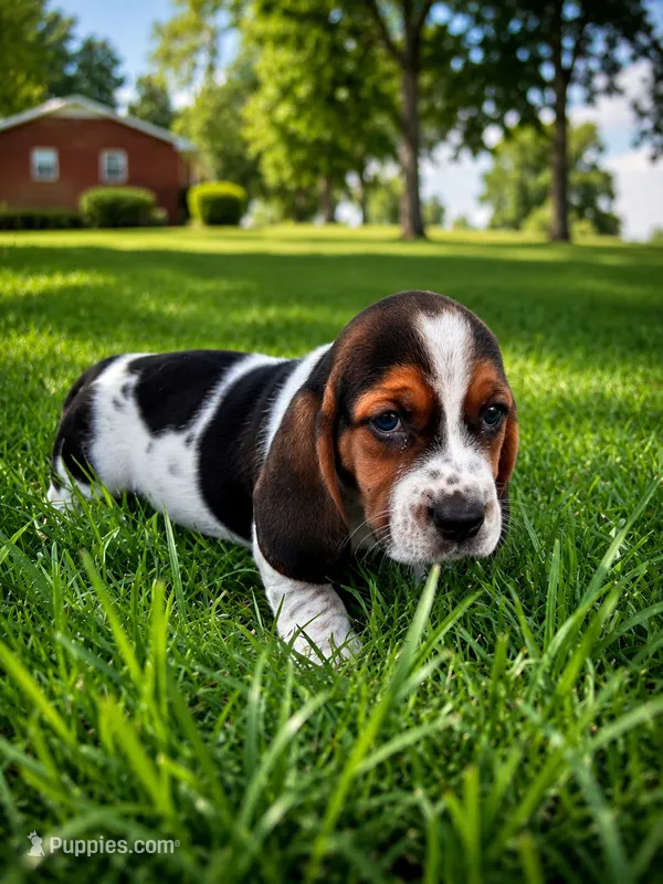 Tricolor male 2 – Basset Hound puppy for sale in Screven, GA