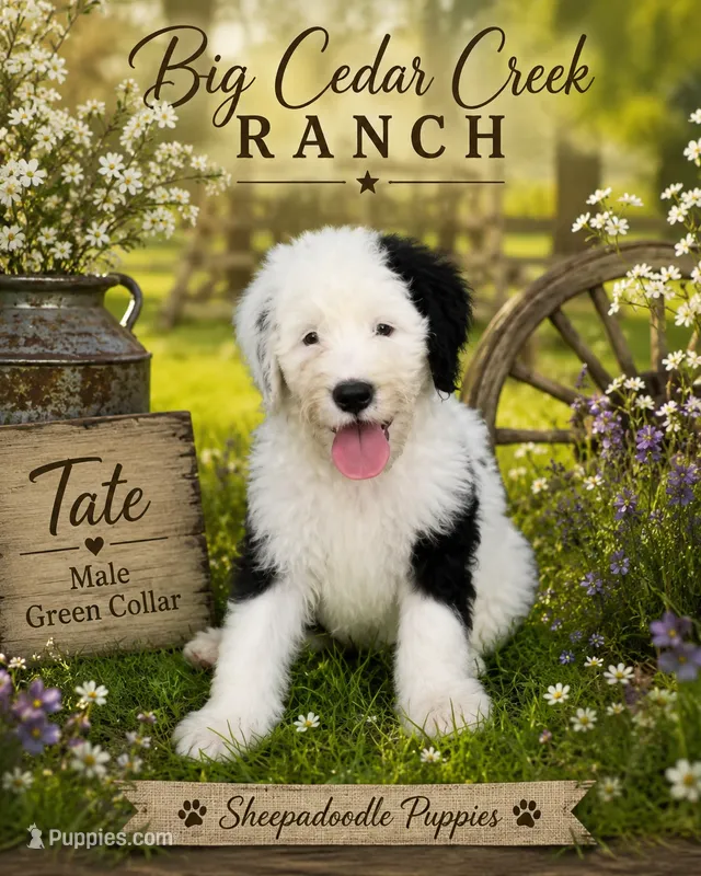 Tate – Old English Sheepdog, Sheepadoodle puppy for sale in Tryon, OK