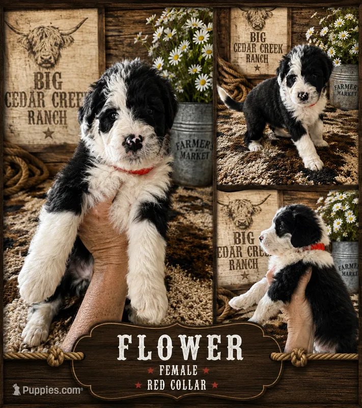 Flower – Old English Sheepdog, Sheepadoodle puppy for sale in Tryon, OK