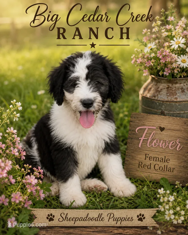 Flower – Old English Sheepdog, Sheepadoodle puppy for sale in Tryon, OK