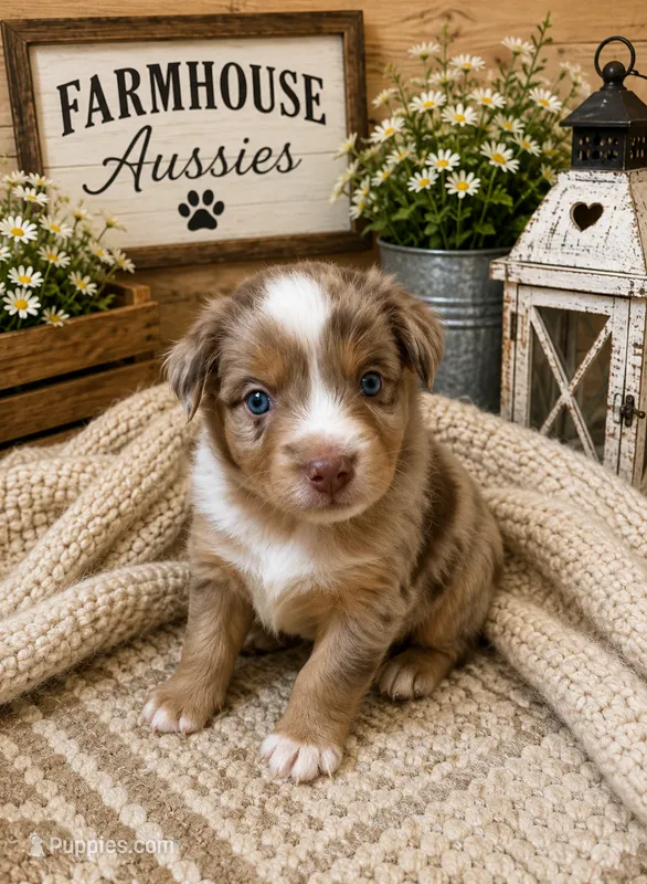 AKC Australian shepherd red Merle  – Australian Shepherd puppy for sale in Modesto, CA