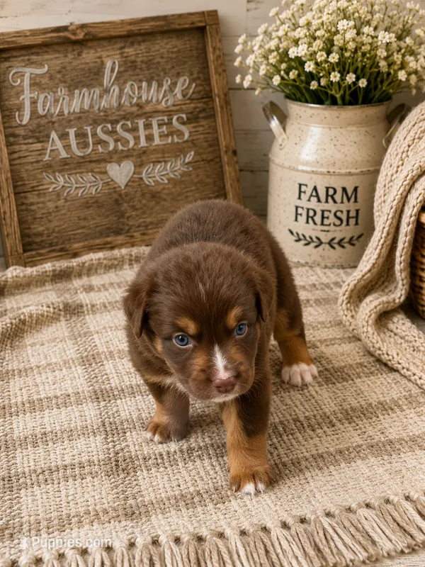 Australian shepherd red tri female  – Australian Shepherd puppy for sale in Modesto, CA
