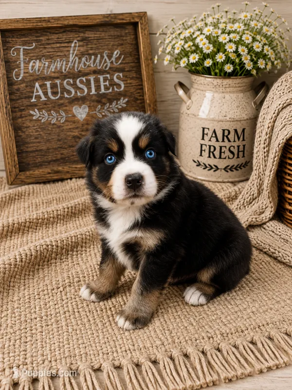 AKC Australian shepherd black tri male – Australian Shepherd puppy for sale in Modesto, CA