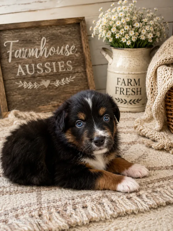Australian shepherd black tri female  – Australian Shepherd puppy for sale in Modesto, CA