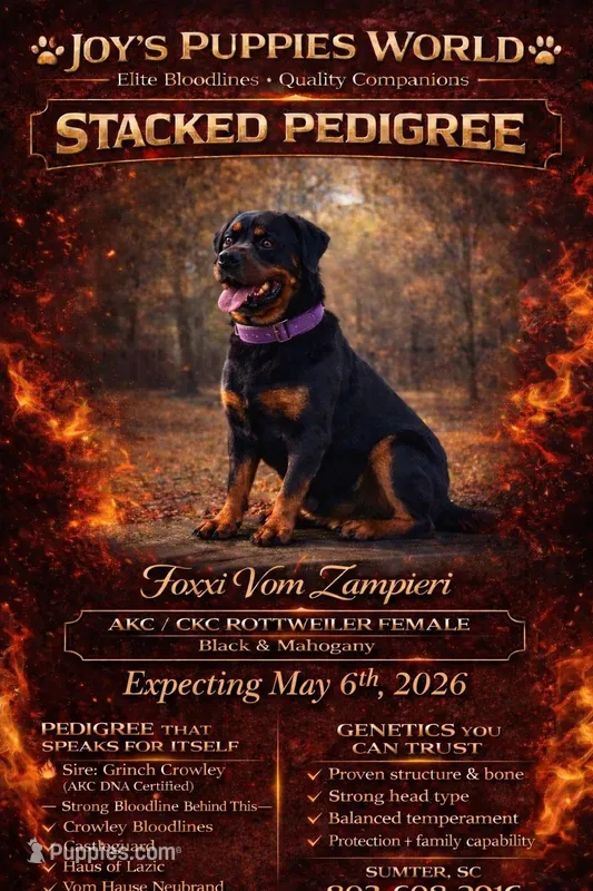 Foxxi  – Rottweiler puppy for sale in Sumter, SC