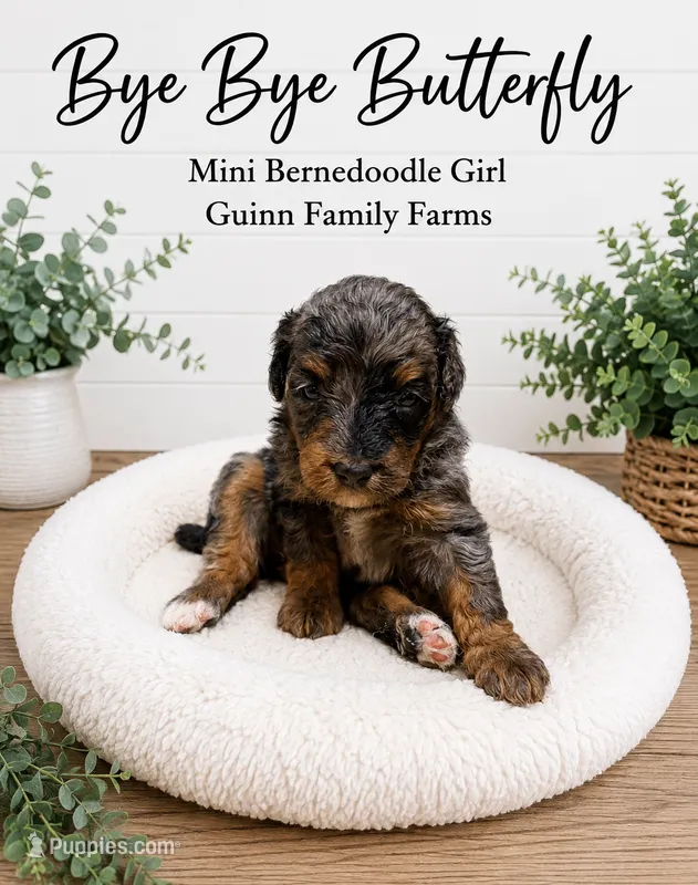 Bye Bye Butterfly – Bernedoodle, Miniature Bernedoodle puppy for sale in Haslet, TX