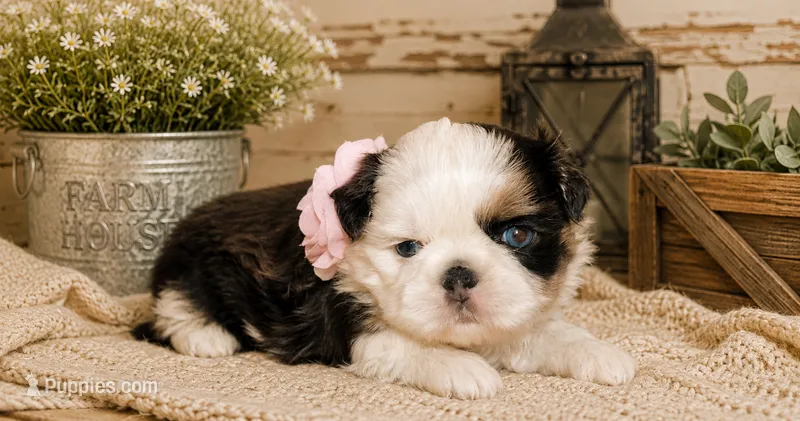 Akc blue dobie & white Luna – Shih Tzu puppy for sale in Belton, TX