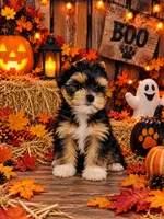 Traditional Girl  Import Parents Chocolate & Parti Carrier, a female Yorkshire Terrier for sale in Shreveport, LA – 1 of 7