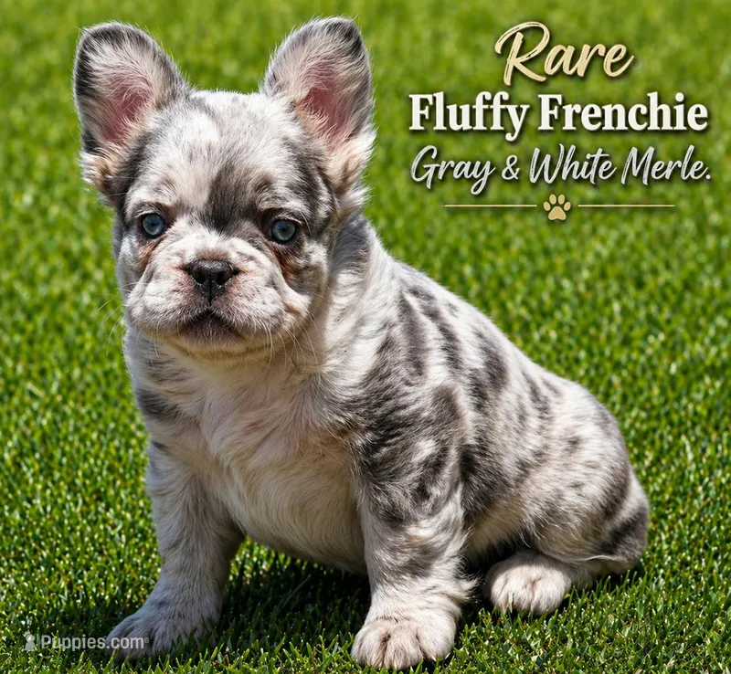 Fluffy Merle girl  – French Bulldog puppy for sale in Roundup, MT