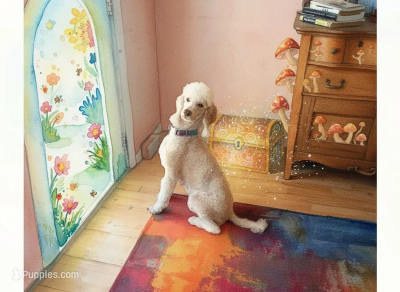 Aspen Blue,completely obed trained,calm, DNA clear, a female Poodle - Multi-Colored Standard and Poodle - Standard  for sale in Apple Valley, CA – 1 of 9