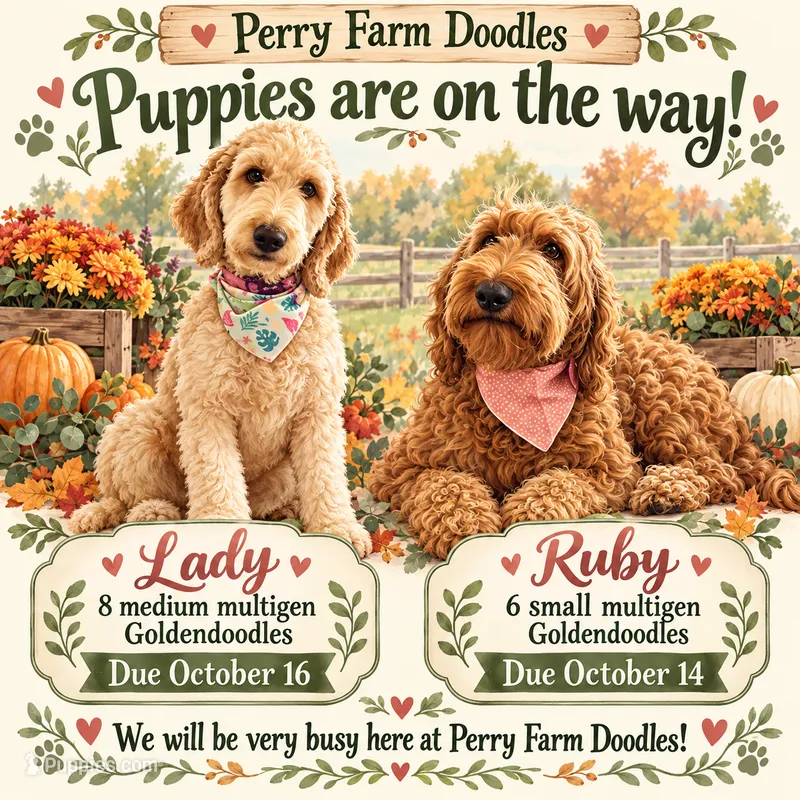 Upcoming Litter: Christmas pups! Ruby and Cooper Baby – Goldendoodle puppy for sale in Grand Blanc, MI