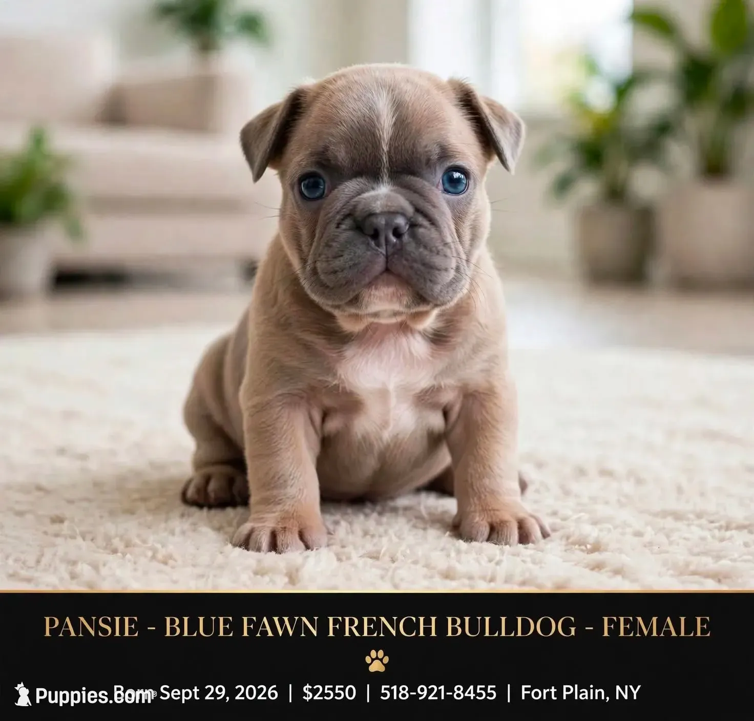 Pansies , a female French Bulldog for sale in Fort Plain, NY – 1 of 3