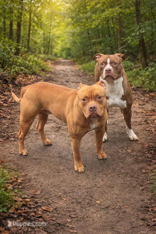 Fawn girl with white stripe – American Bully puppy for sale in Mc Clure, OH