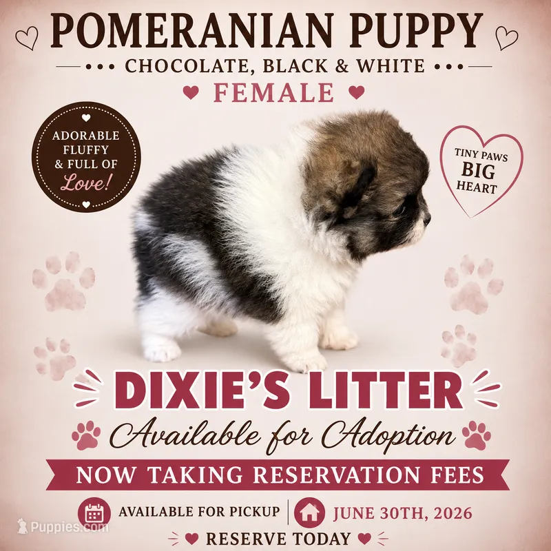 Tri colored  – Pomeranian puppy for sale in Spartanburg, SC