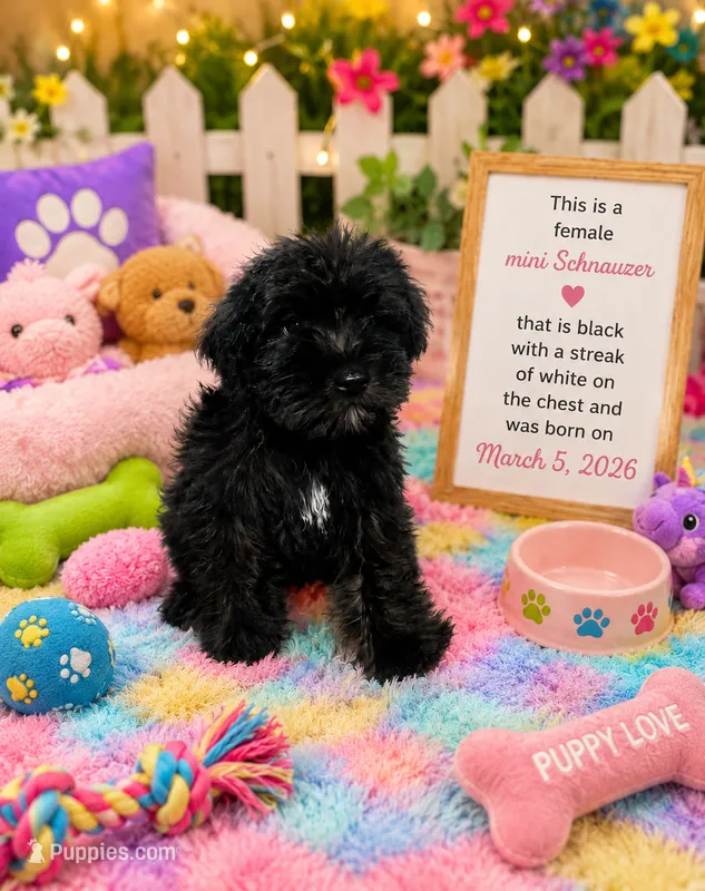 Puppy 1  – Miniature Schnauzer puppy for sale in Spartanburg, SC