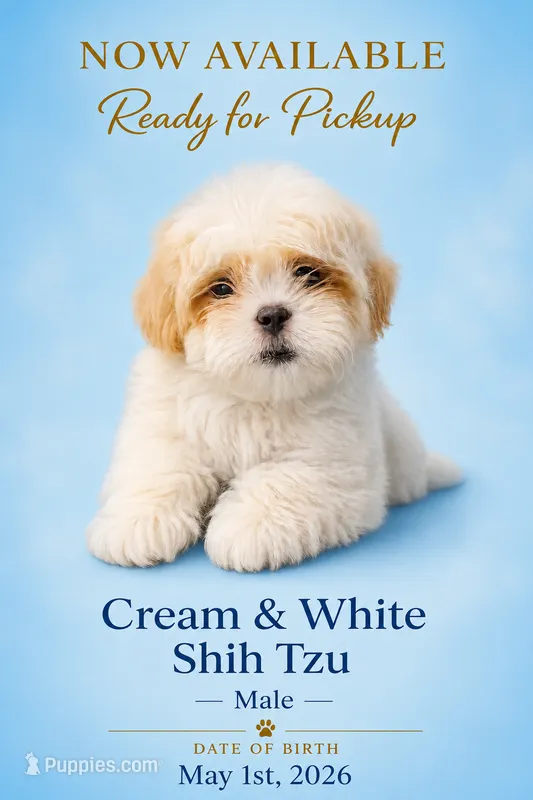 Cream white  – Shih Tzu puppy for sale in Spartanburg, SC