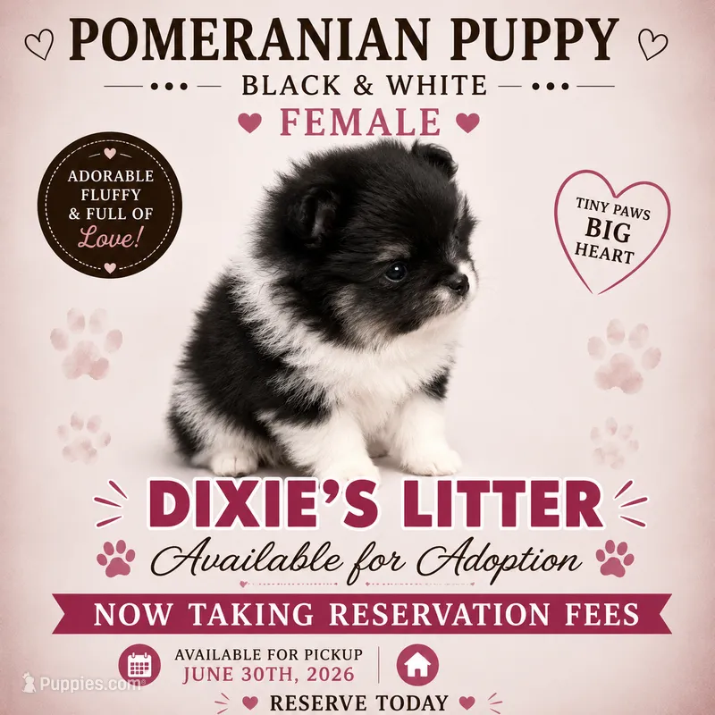 Black and white – Pomeranian puppy for sale in Spartanburg, SC