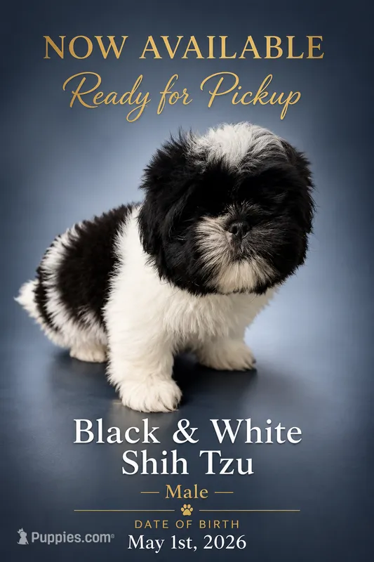 White and black – Shih Tzu puppy for sale in Spartanburg, SC