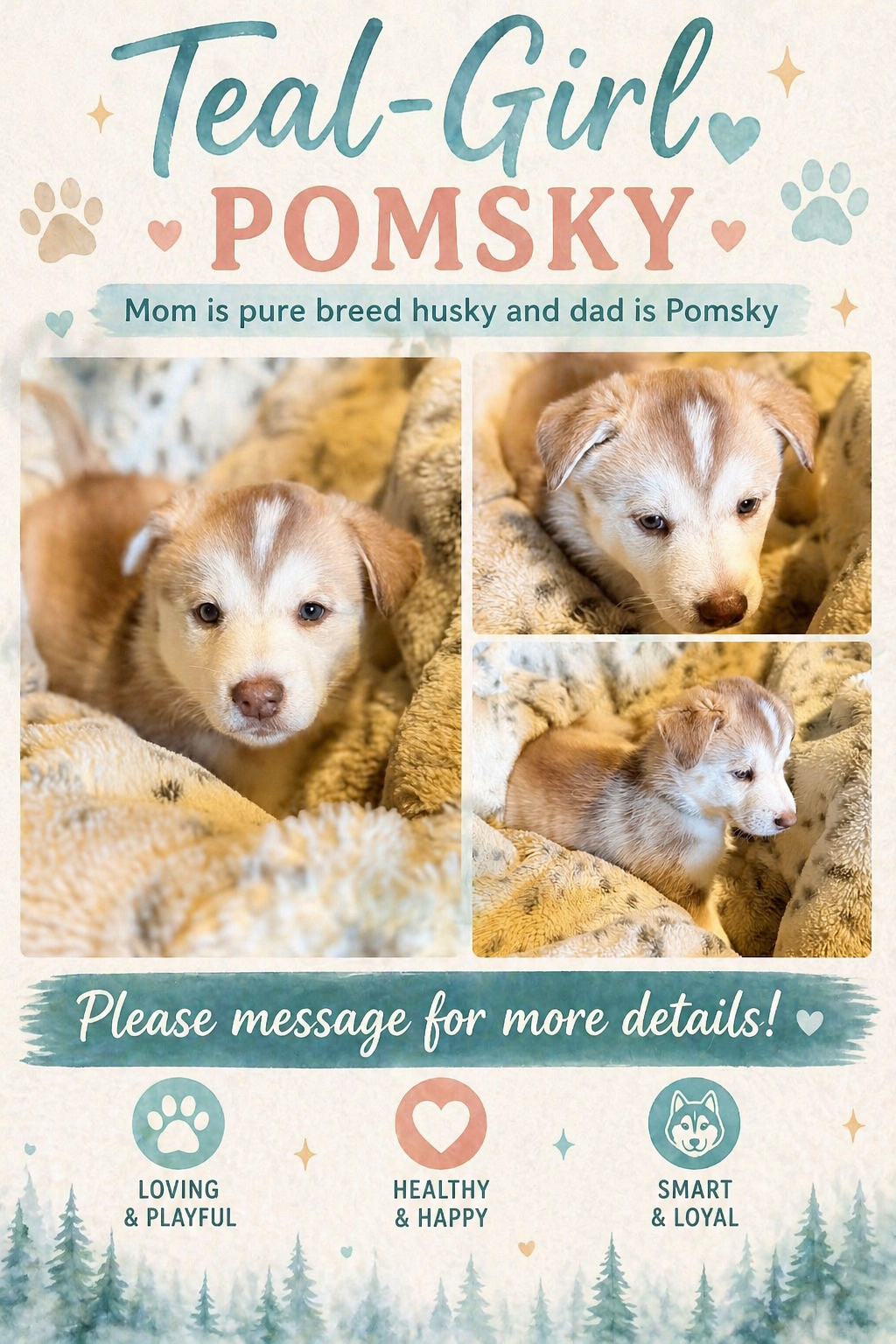 Teal – Pomsky puppy for sale in Butte, MT